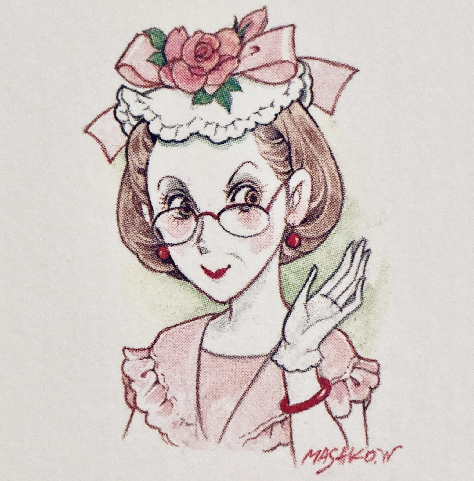 Ilustração de Masako Watanabe com a assinatura da autora